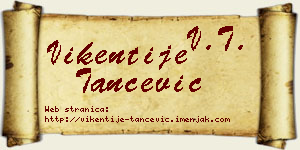 Vikentije Tančević vizit kartica